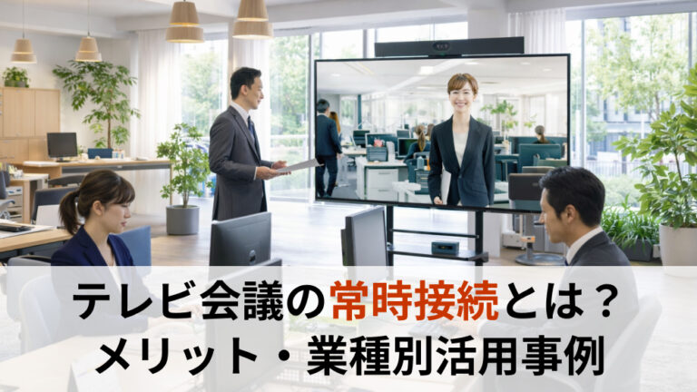 【完全版】テレビ会議の常時接続とは？拠点間をつなぐメリットと業種別活用事例、Web会議との違いを解説