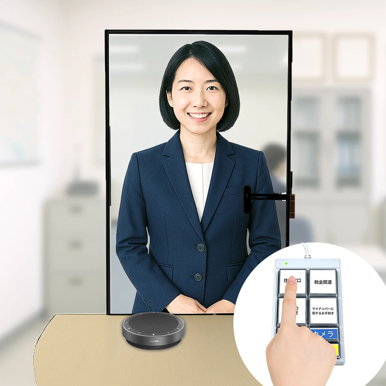 物理ボタン対応可能のリモート窓口システム「テレ窓」