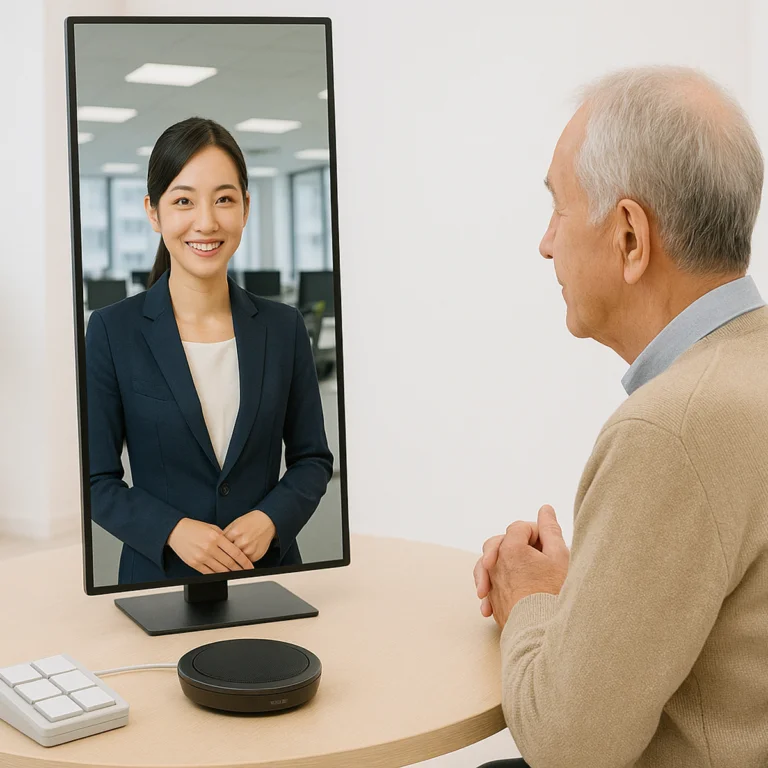 縦型モニタ可能のリモート窓口システム「テレ窓」