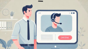 遠隔接客サービスを受ける男性のイメージ