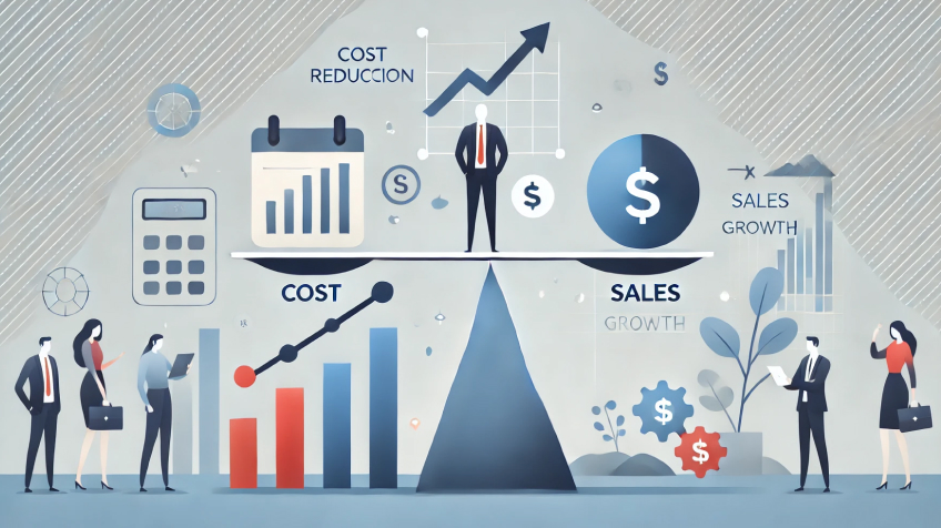 コスト削減と売上向上の両立イメージ